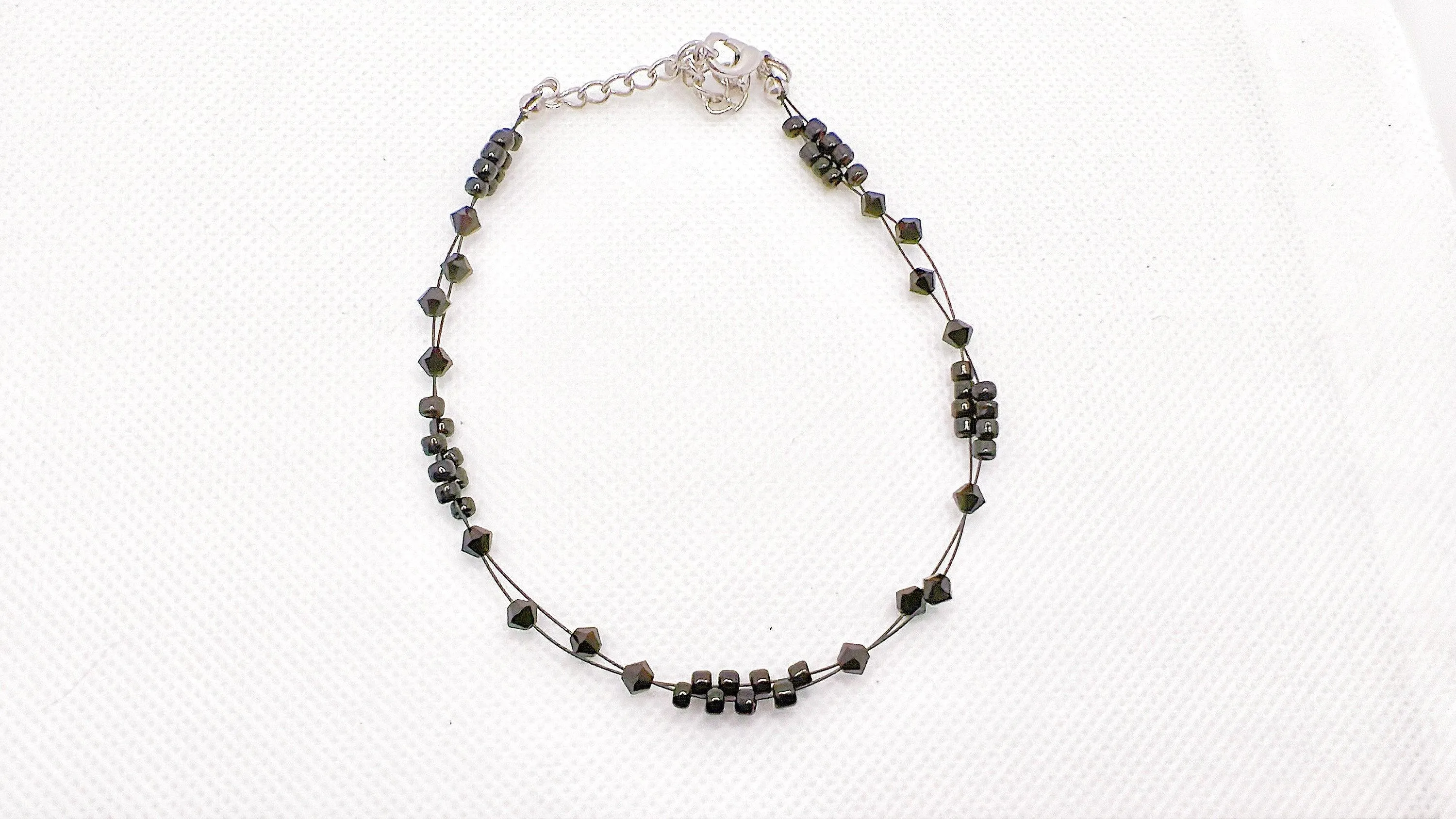 Pure Black Crystal Miyuki Bead Anklet