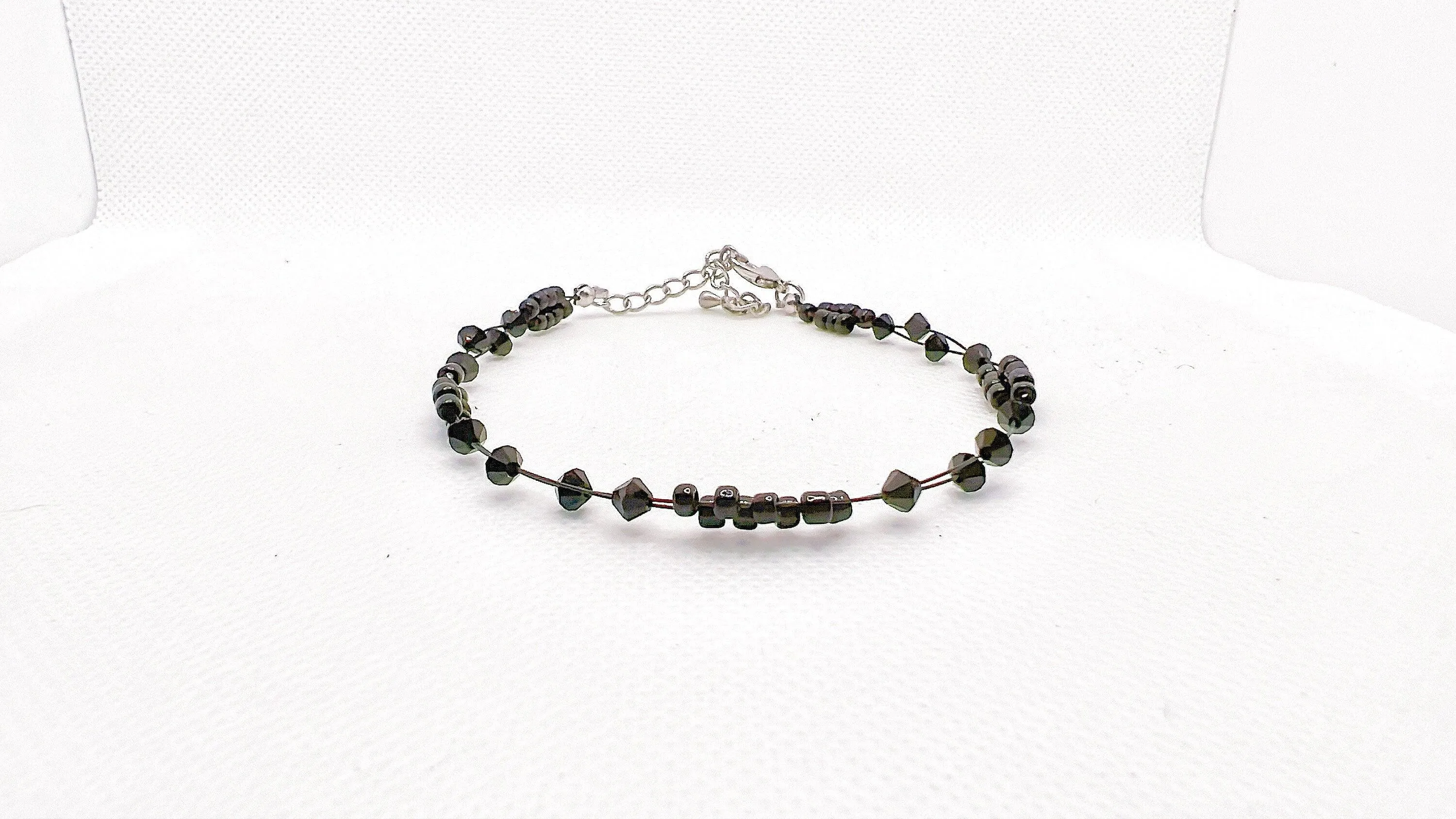 Pure Black Crystal Miyuki Bead Anklet