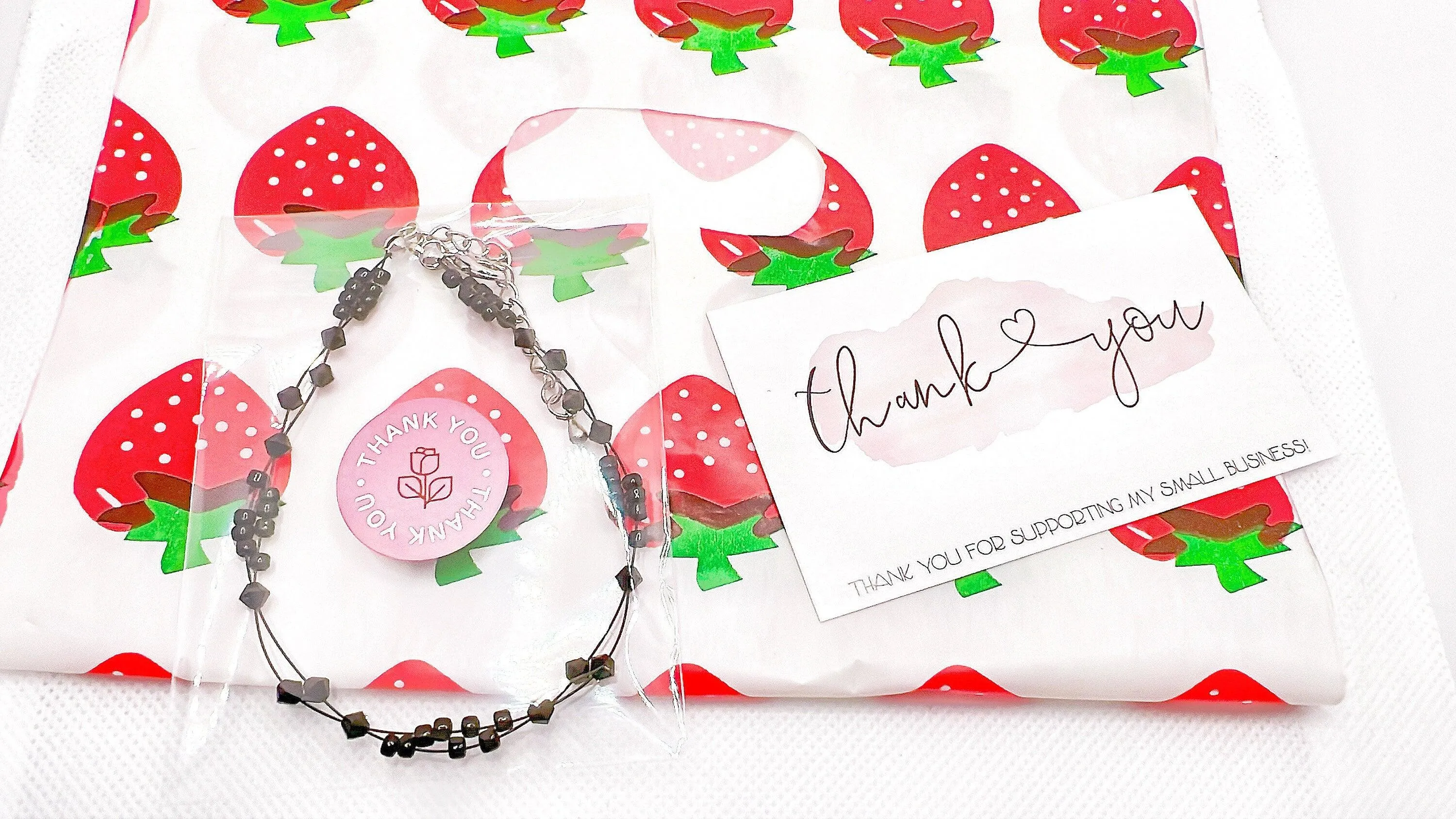 Pure Black Crystal Miyuki Bead Anklet