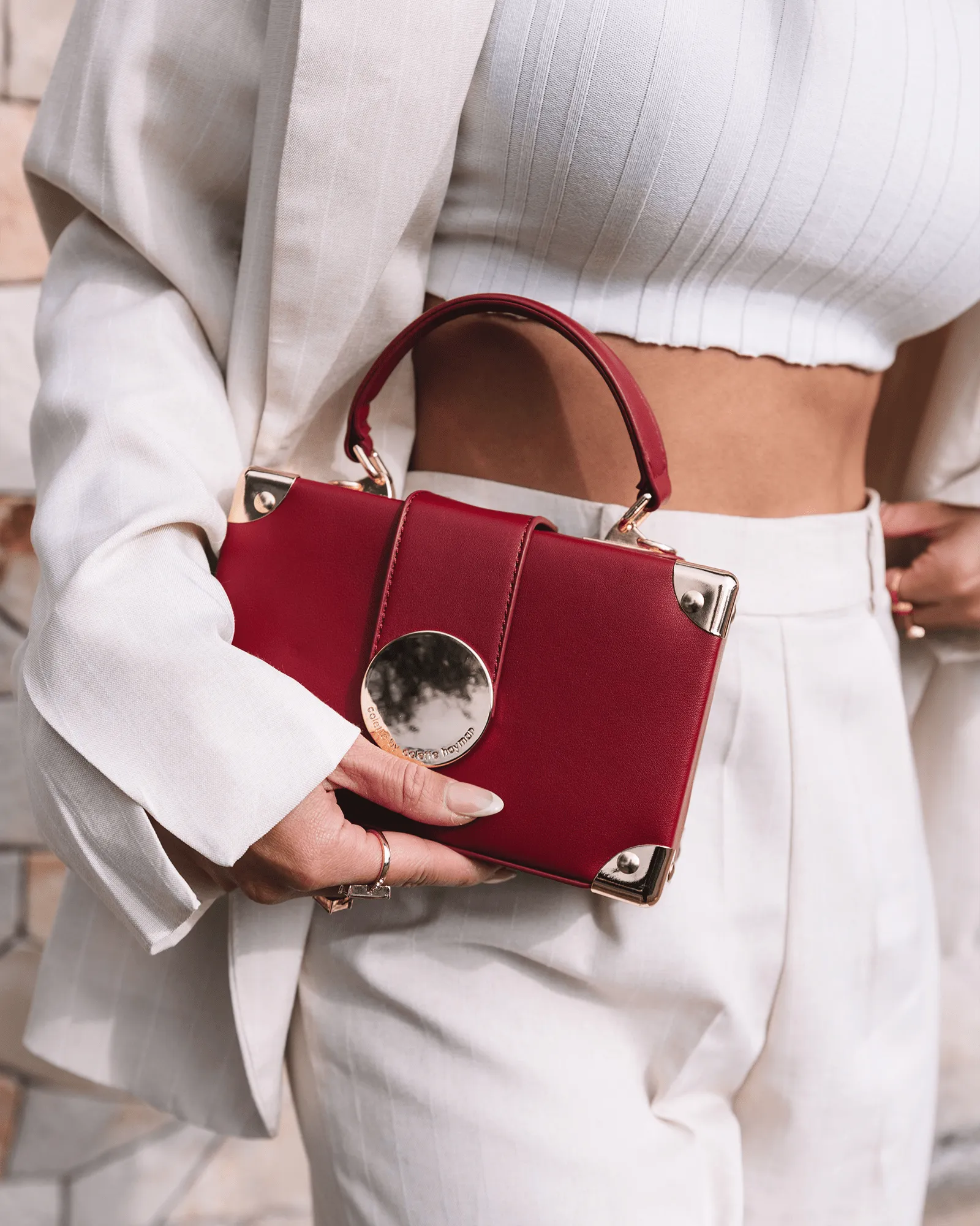 Red Kendall Stud Trunk Bag