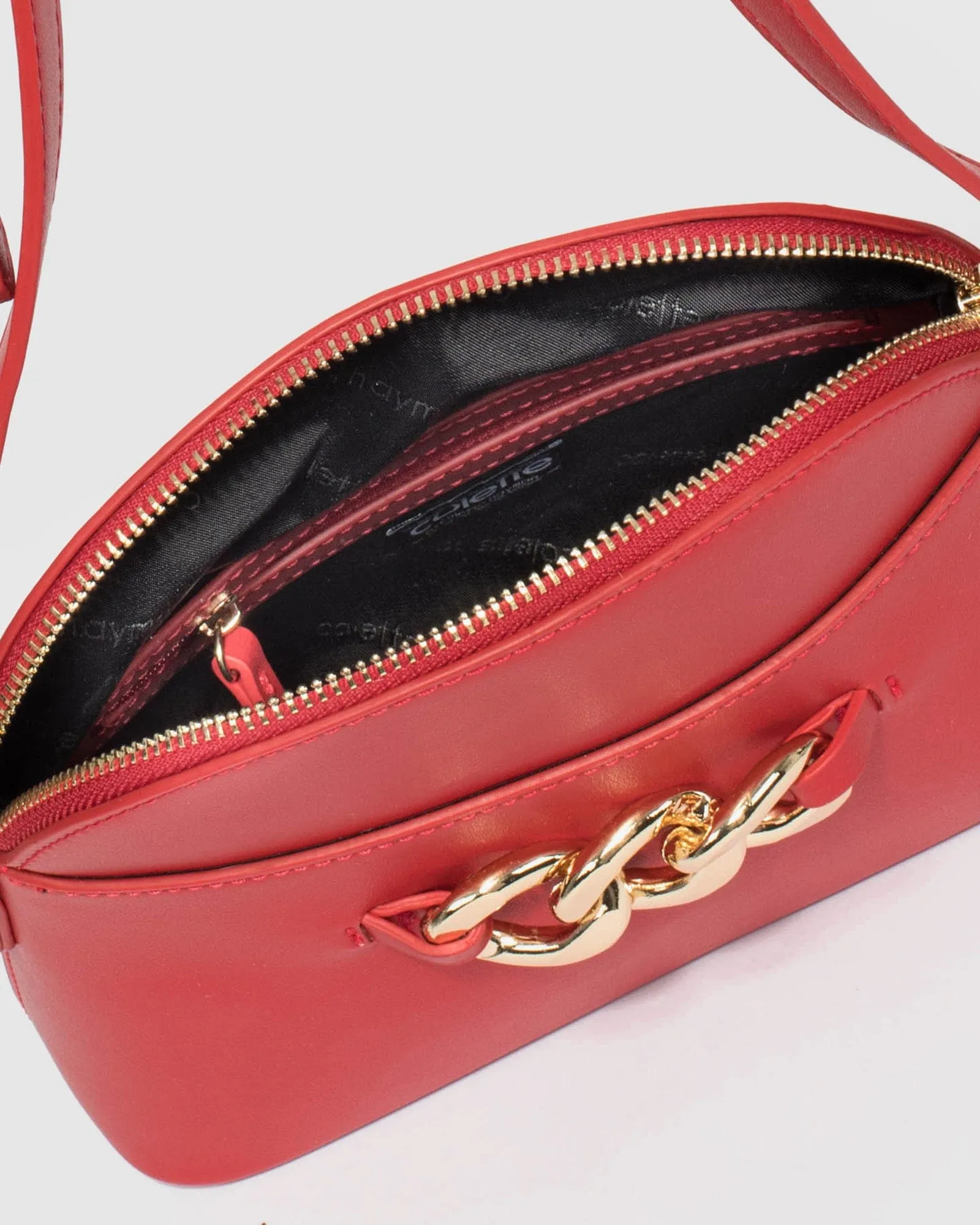 Red Tahlor Chain Crossbody Bag