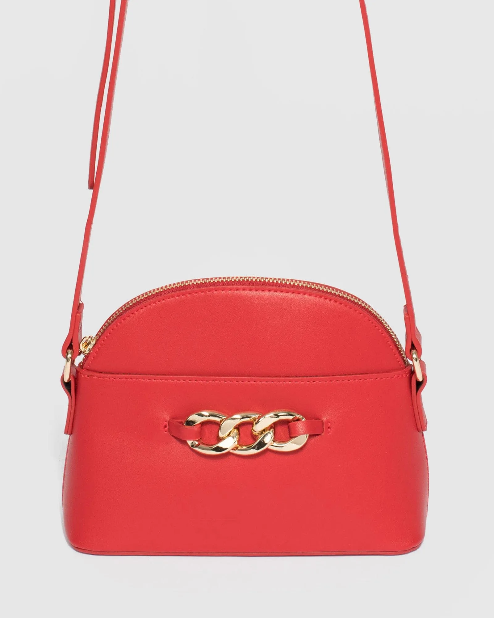 Red Tahlor Chain Crossbody Bag