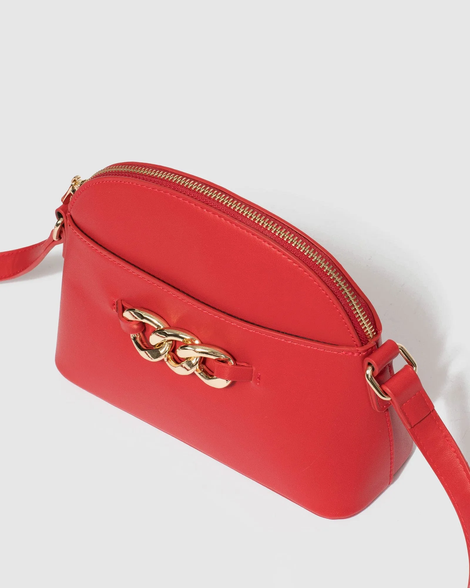 Red Tahlor Chain Crossbody Bag