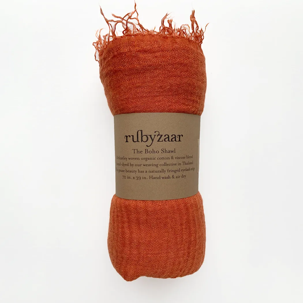 Rubyzaar Burnt Orange Scarf