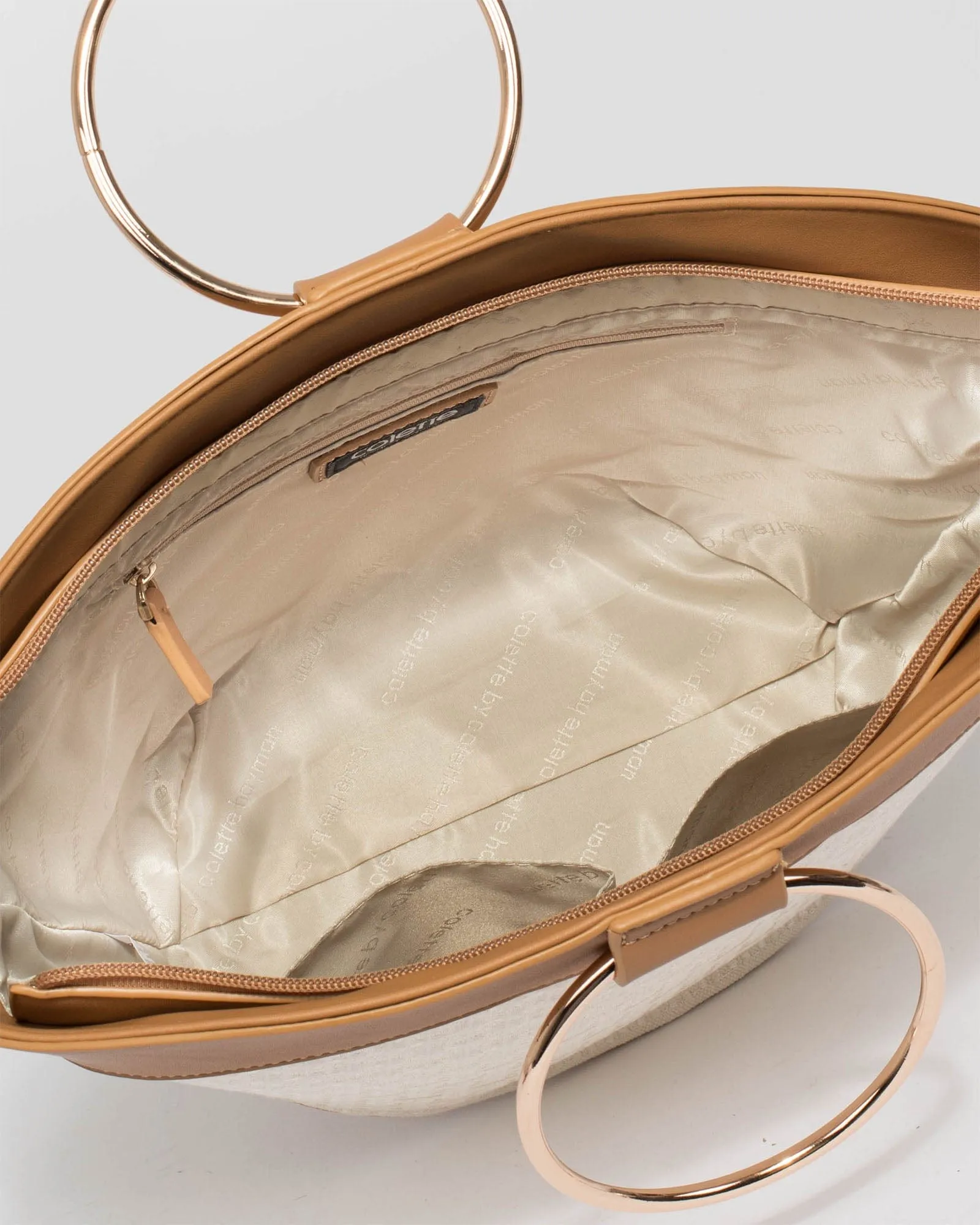 Sabina Canvas Ring Cream Tote Bag