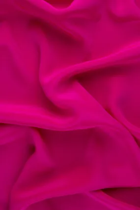 Shocking Pink Silk Crepe de Chine Fabric