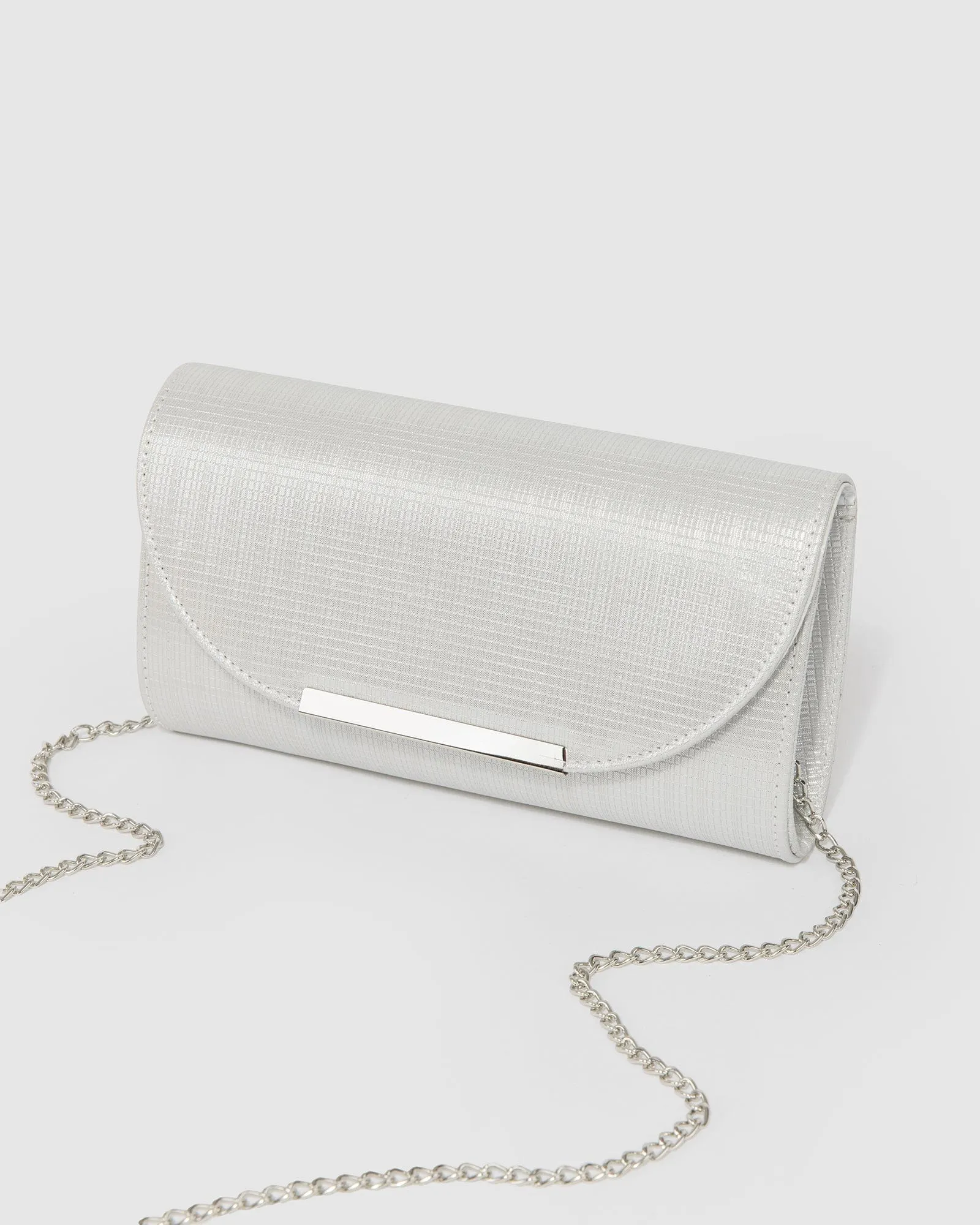 Silver Liza Evening Clutch Bag