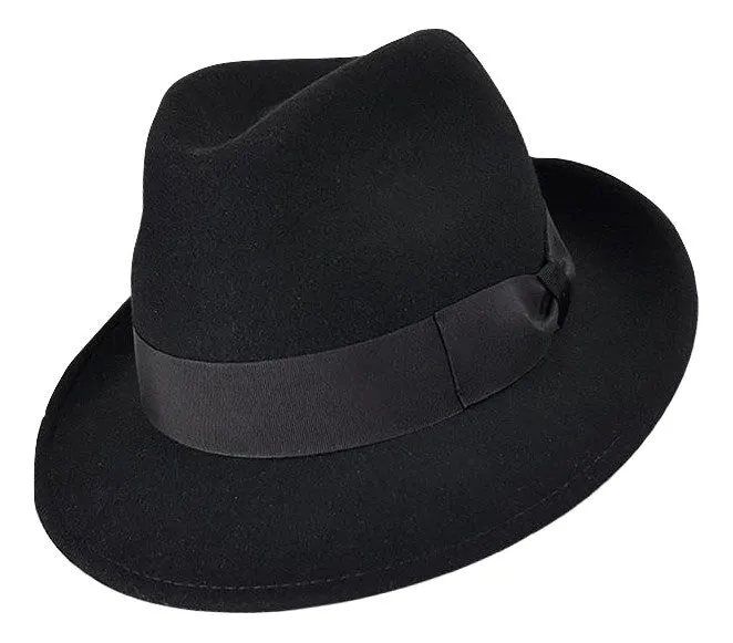 Stanton Unisex Premium Wool Felt Trilby - Black