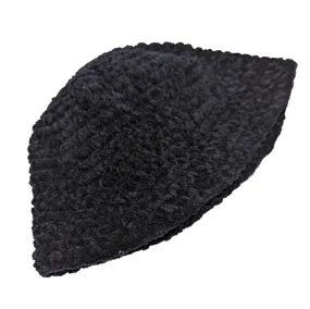 STASH SALE - Mini Vintage 1990's Black Chenille Knitted Cone