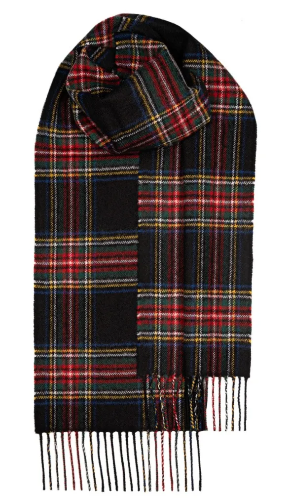 Stewart Black Modern Lambswool Scarf