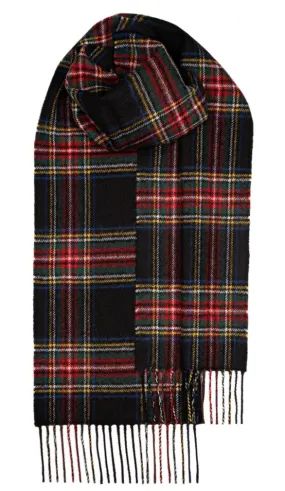 Stewart Black Modern Lambswool Scarf
