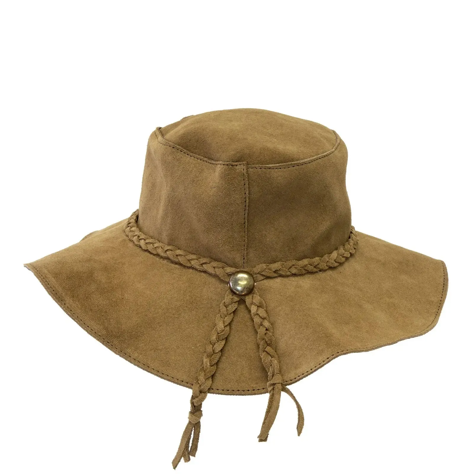 Suede Leather Floppy Hat