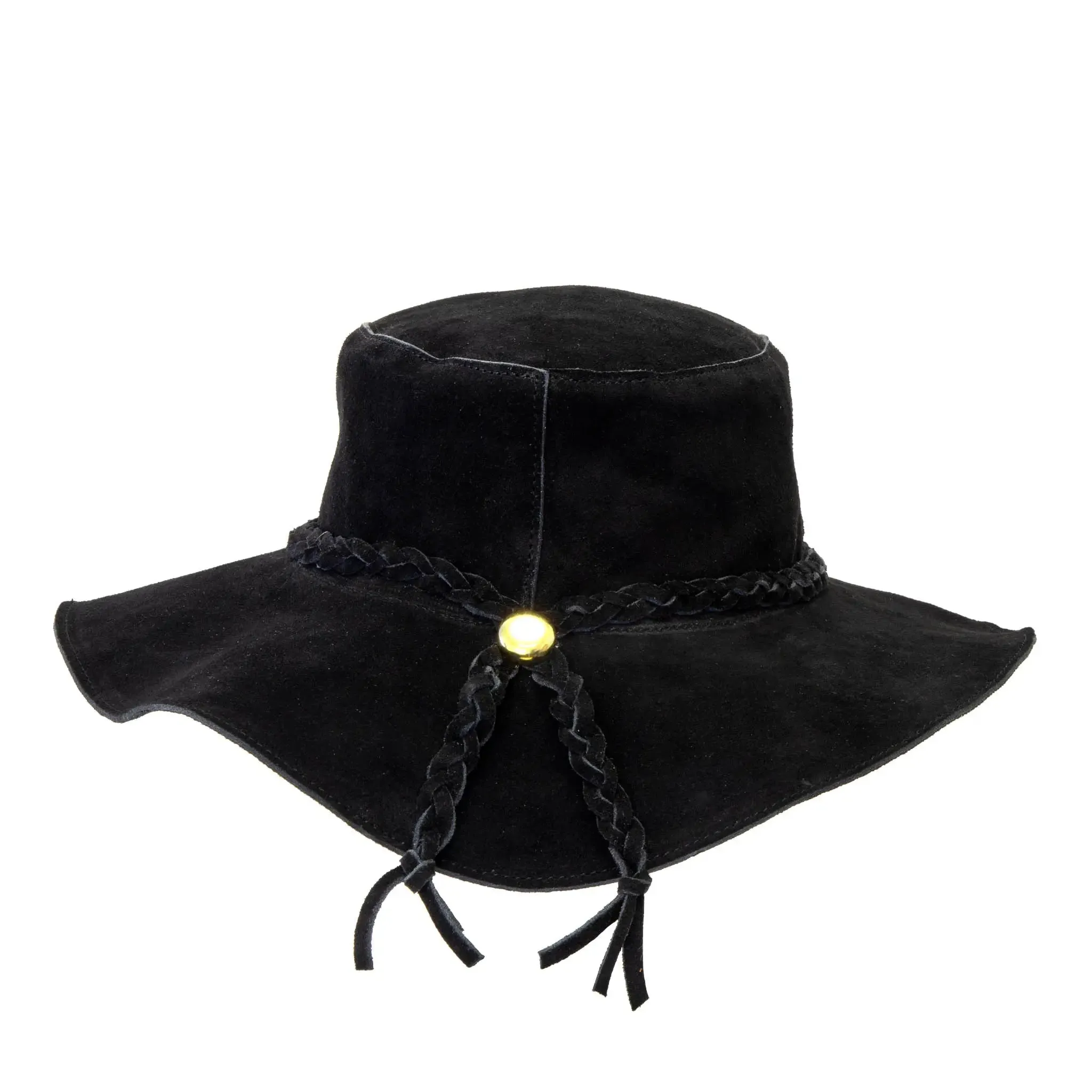 Suede Leather Floppy Hat