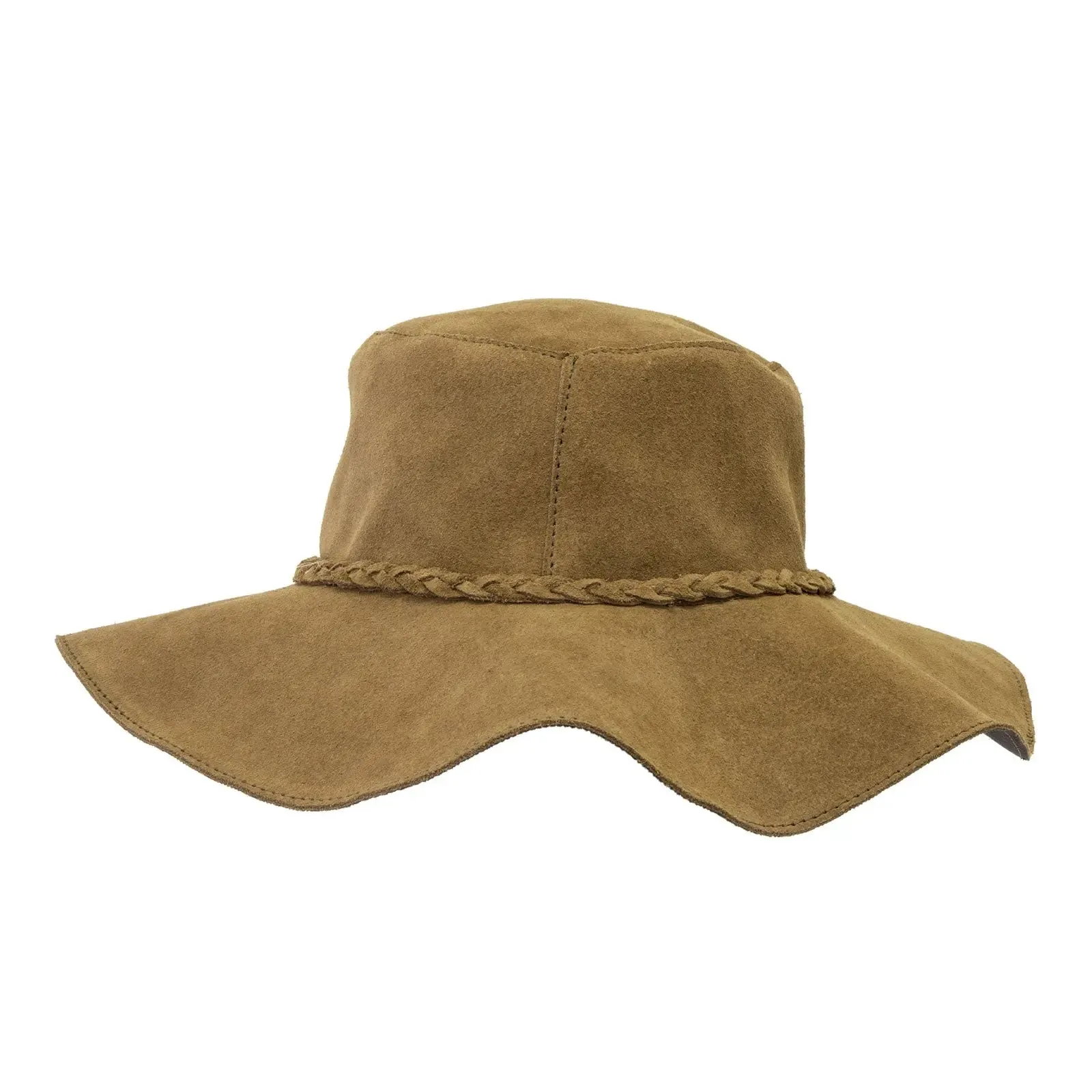 Suede Leather Floppy Hat