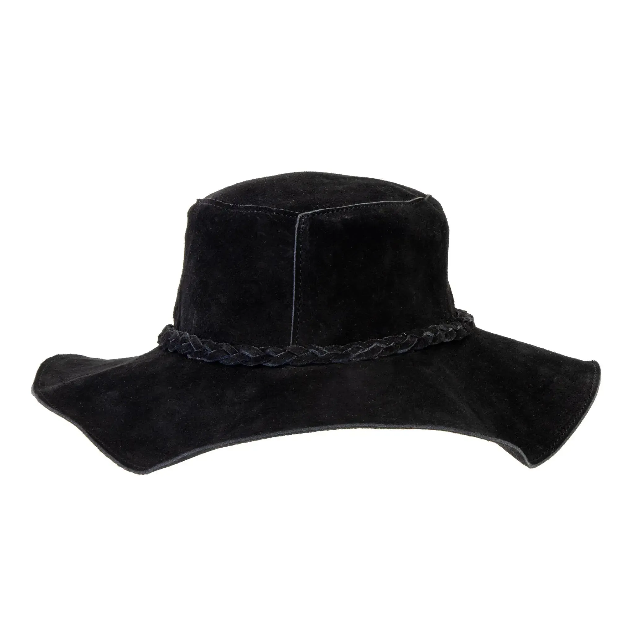 Suede Leather Floppy Hat