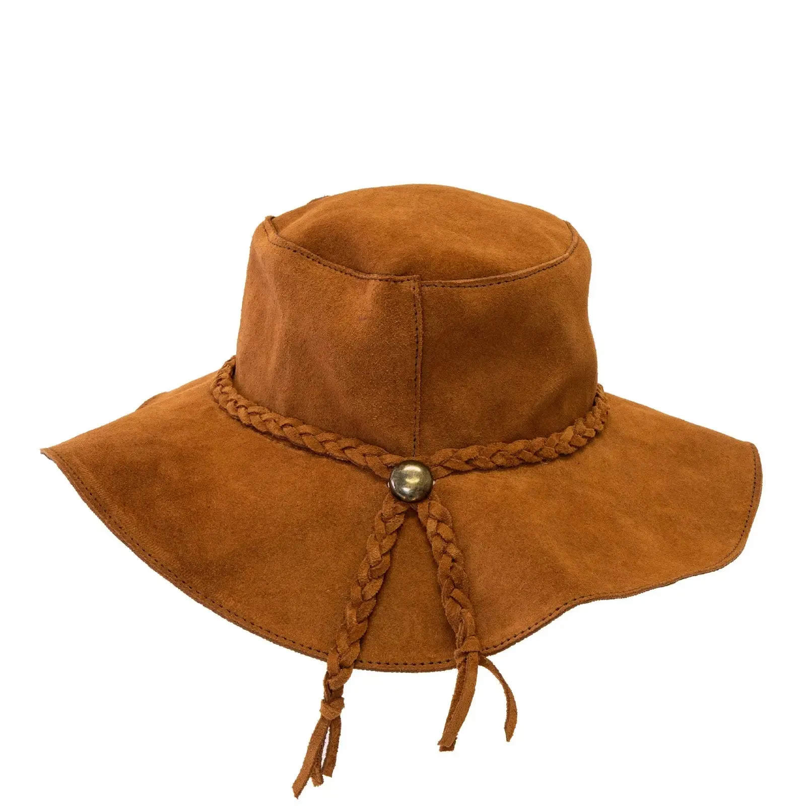 Suede Leather Floppy Hat