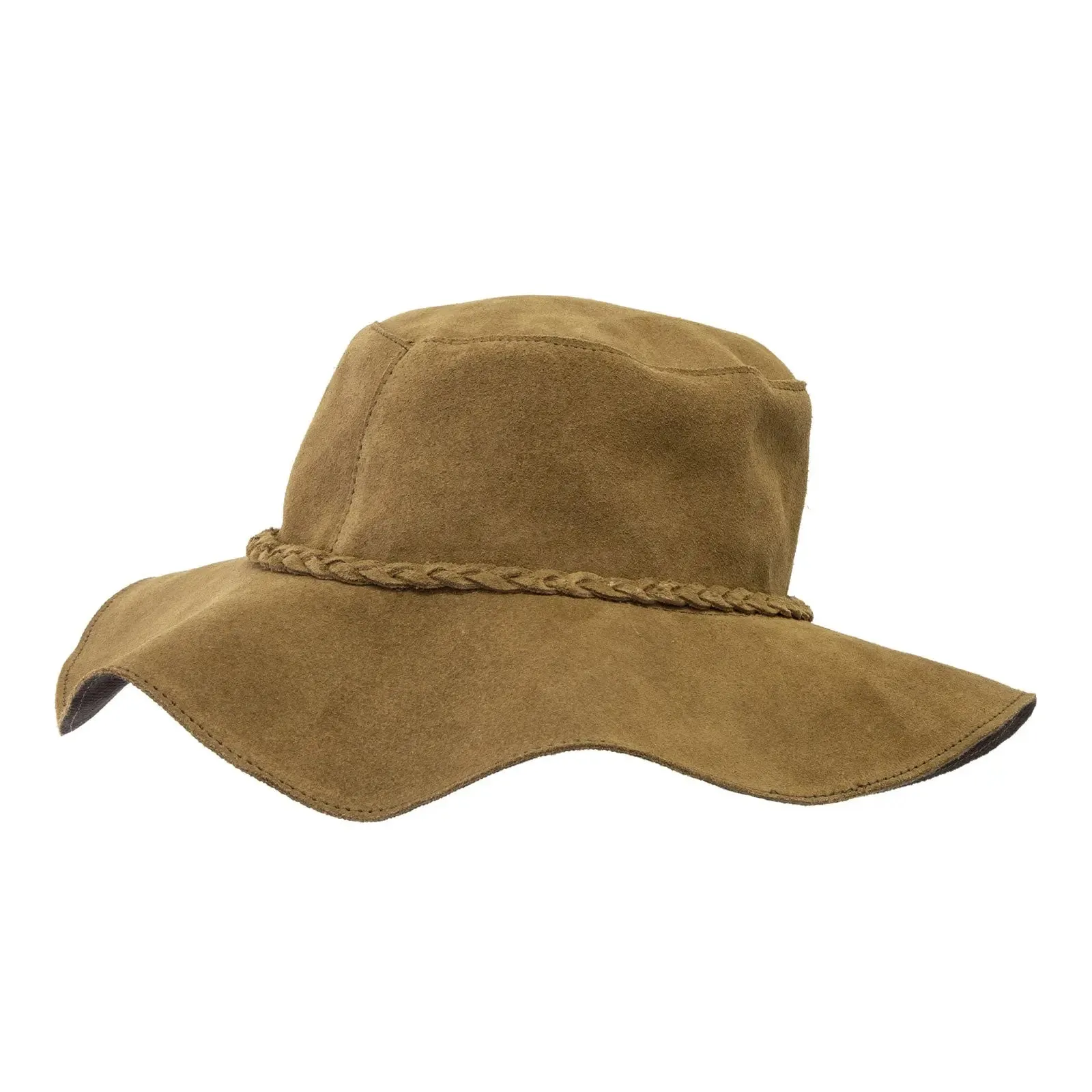 Suede Leather Floppy Hat