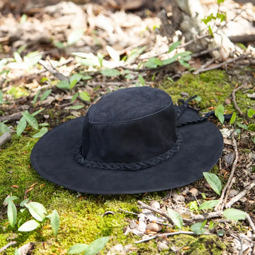 Suede Leather Floppy Hat