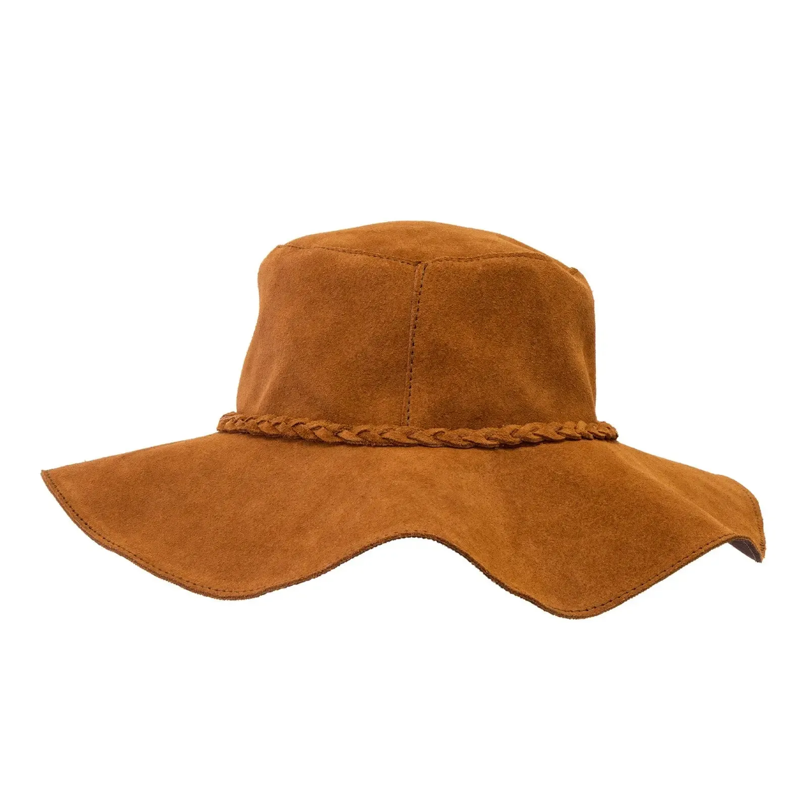 Suede Leather Floppy Hat