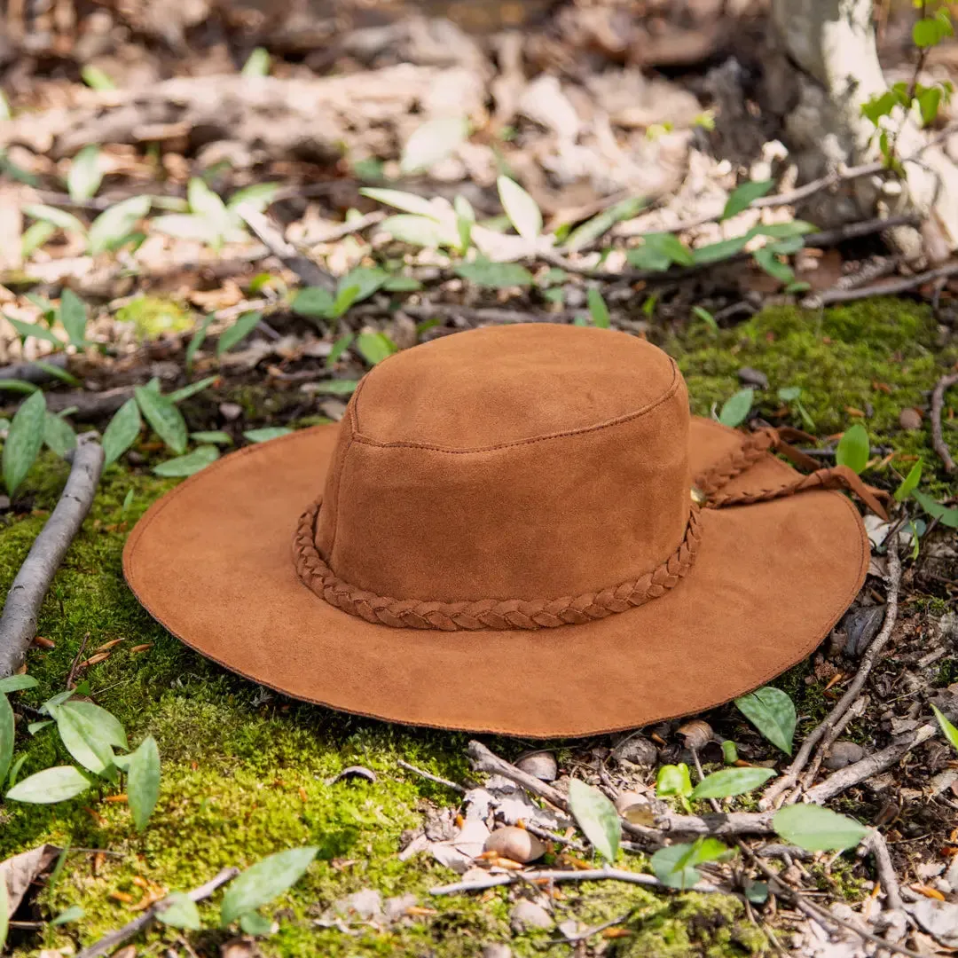 Suede Leather Floppy Hat