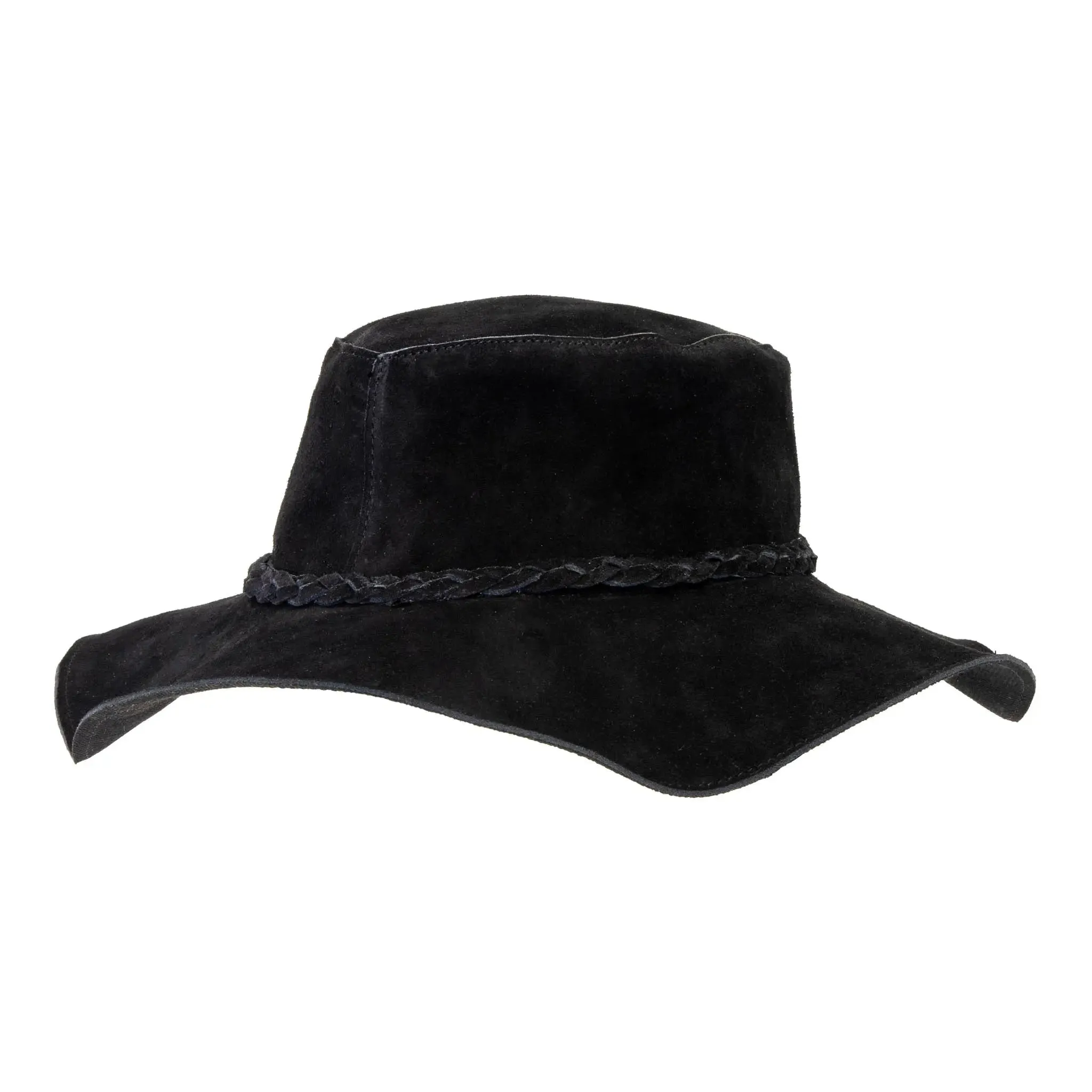Suede Leather Floppy Hat
