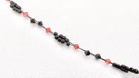 Sunset Red Crystal Miyuki Bead Anklet