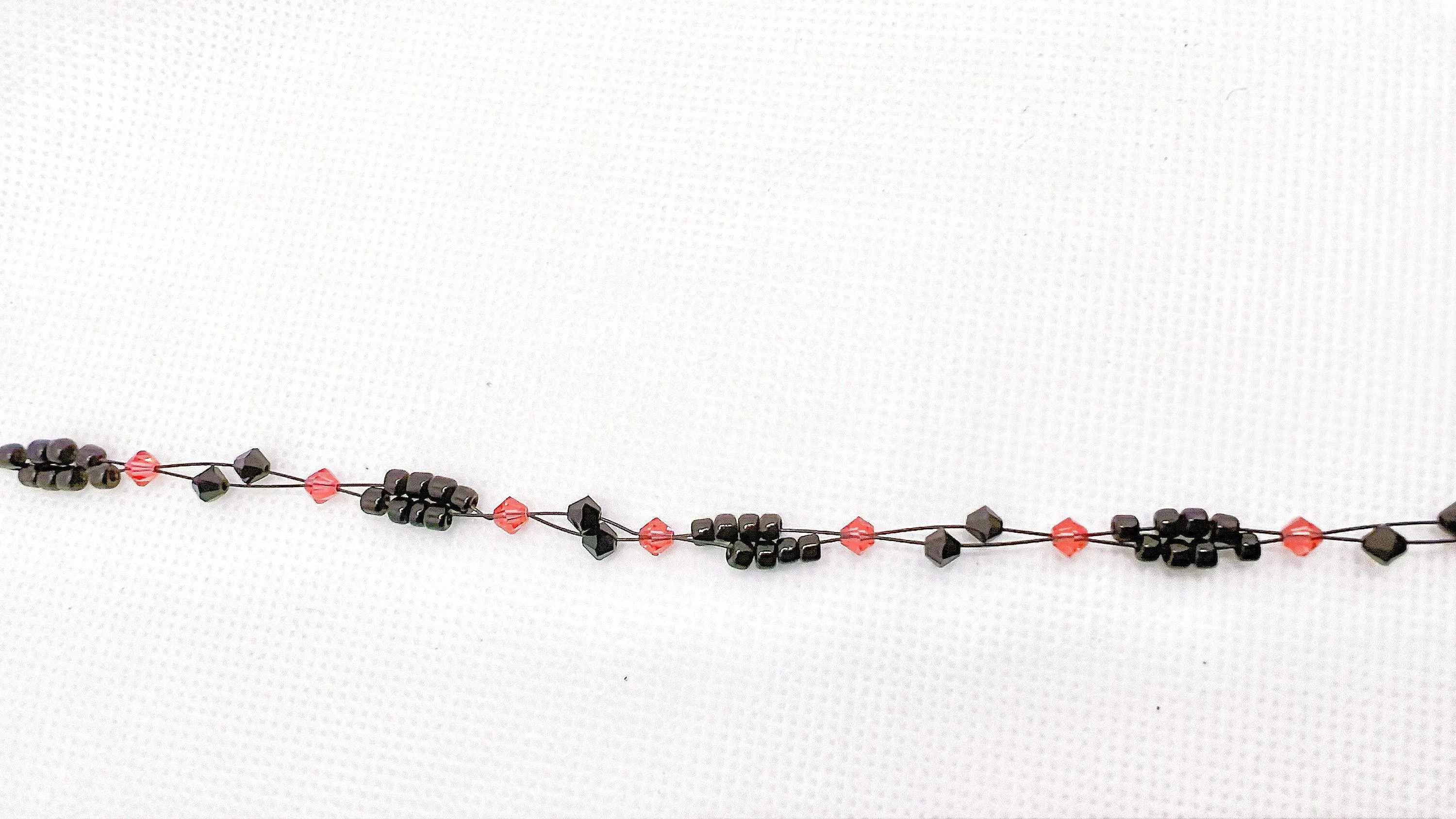 Sunset Red Crystal Miyuki Bead Anklet