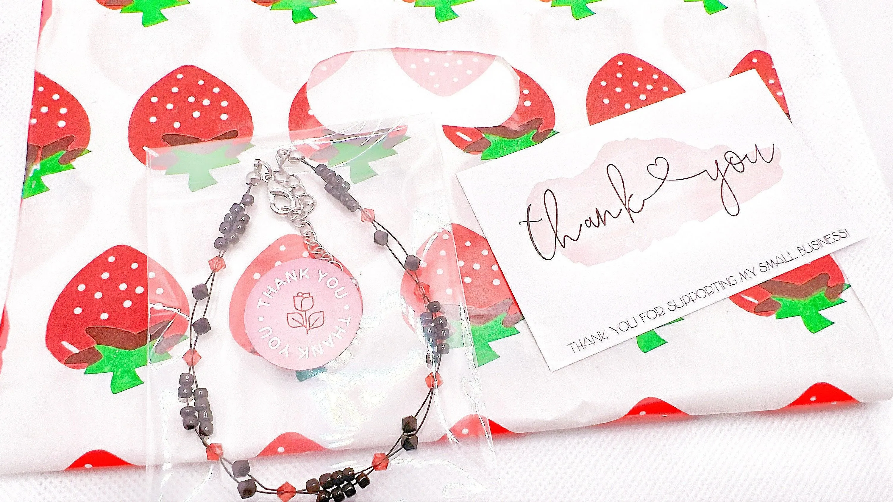 Sunset Red Crystal Miyuki Bead Anklet
