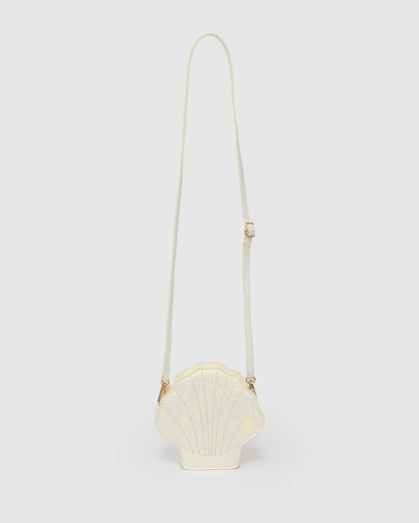 White Glitter Kids Shell Crossbody Bag
