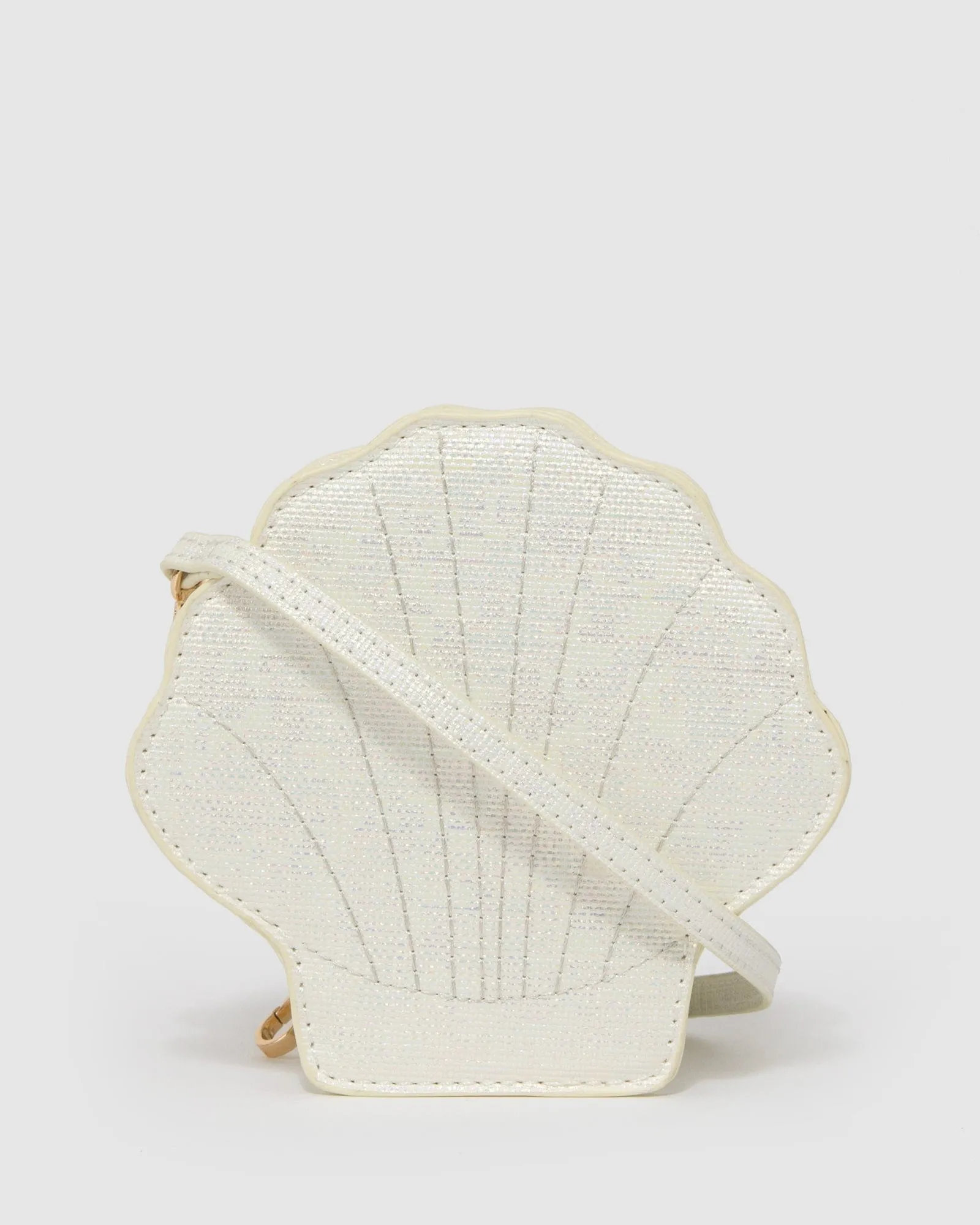 White Glitter Kids Shell Crossbody Bag