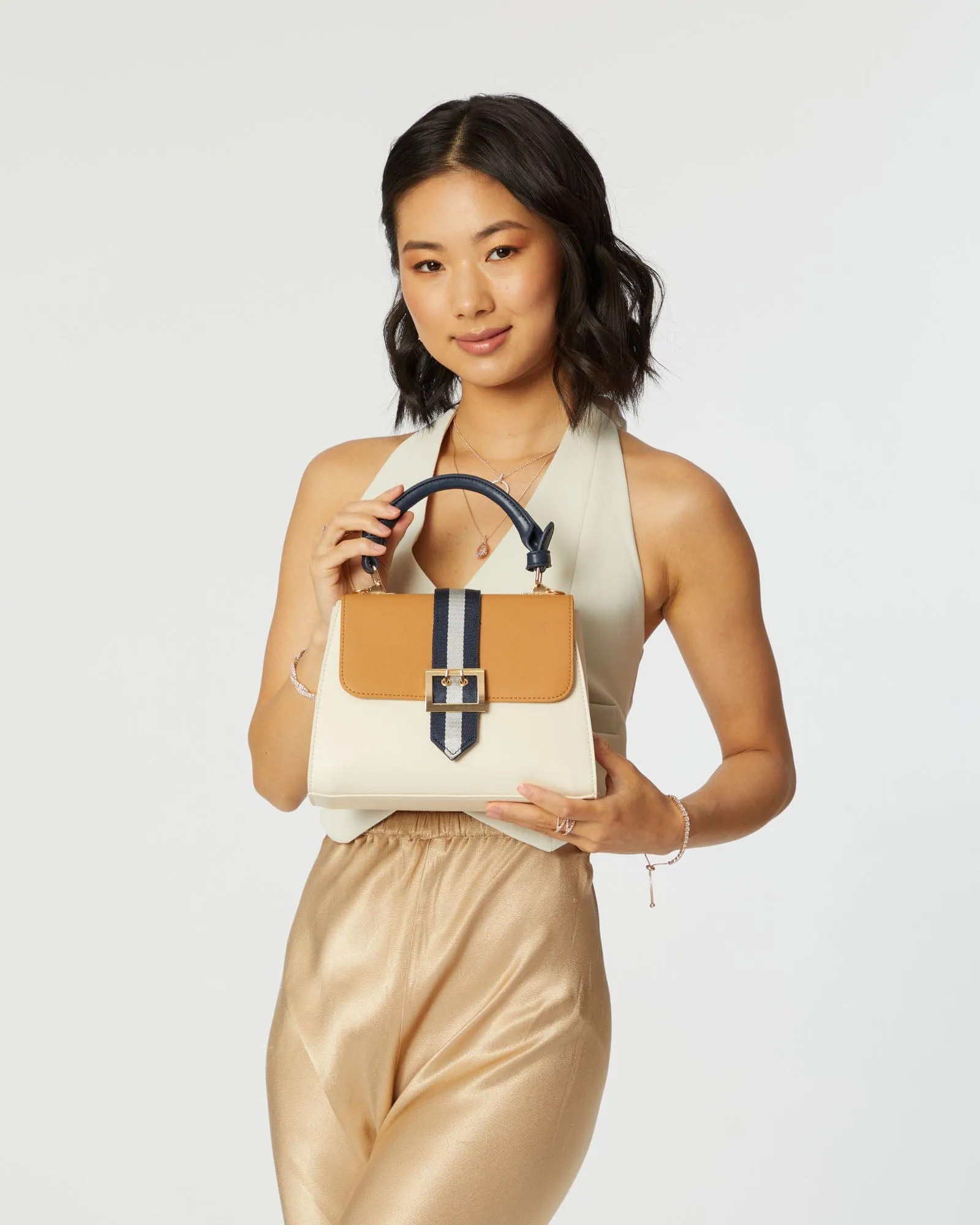 Yael Buckle Cream Tote Bag